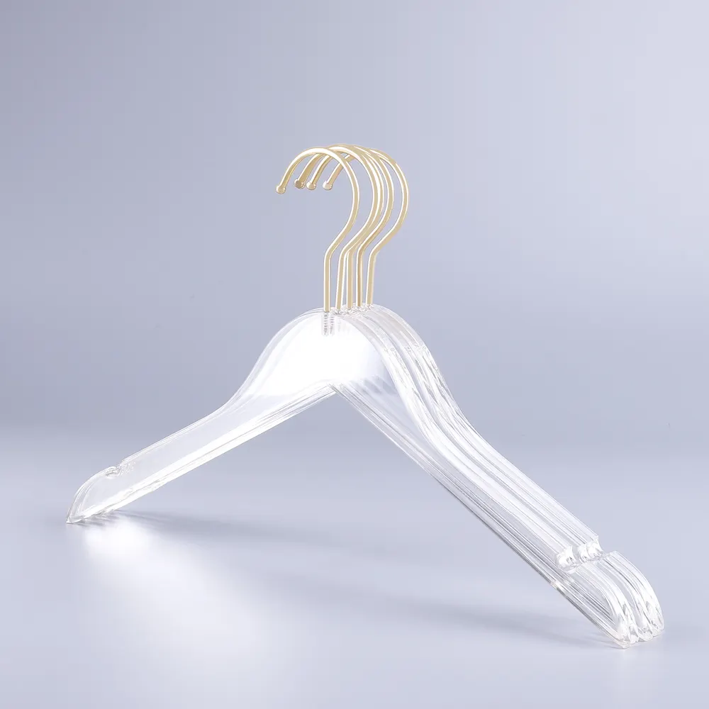 china custom logo strong and durable clear acrylic clothes hanger for suits