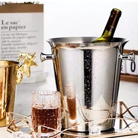 Glacière de luxe Bar en acier inoxydable Champagne Bière Vin Refroidisseur de bouteille Rose Gold Party Seau à glace