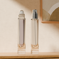 Flacon roll-on en verre 10 ml et flacons pulvérisateurs à pompe pour lotion avec finition métallique - Emballage de soins de la peau double fonction avec impression sérigraphique