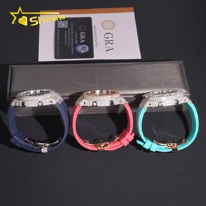 Hip hop đồ trang sức Iced ra 925 Sterling bạc sang trọng tùy chỉnh vvs moissanite trường hợp đồng hồ bezel - Product Image 4