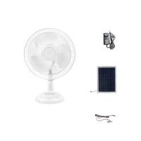 Ventilateurs de table solaires rechargeables AC/DC 12 pouces, très demandés, avec adaptateurs et panneaux solaires pour le refroidissement estival, mini ventilateurs de table