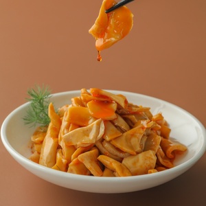 Sustituto de carne de champiñones en rodajas con glaseado sabroso, estilo Izakaya japonés, apto para HACCP, suministro al por mayor a granel - Product Image 3