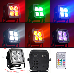 Mini <span class=keywords><strong>Blinder</strong></span> de Palco DMX512 IP20 LED Beam Wash IR a Bateria 4x18w RGBWA+UV Uplight para Casamento Festa Discoteca Clube - Product Image 1