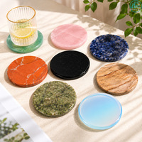 Sous-verre en pierre de cristal naturelle, tapis isolant thermique antidérapant en minéral brut pour cérémonie du thé