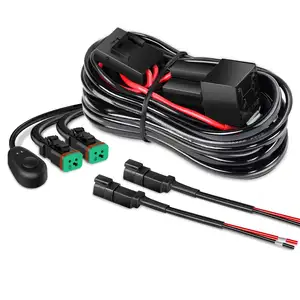 Kit de arnés de cableado de conector DT de 16AWG, barra de luz LED de 12V, interruptor de encendido y apagado, fusible de hoja de relé de alimentación para luces de carretera, luz de trabajo LED