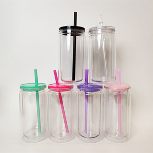 USA Kho 4/6/8/25/50Pcs 16 Oz 16 Oz Acrylic Nhựa Có Thể Đôi Tường Snowglobe Cup Tuyết Globe Tumblers Với Pre Khoan Lỗ - Product Image 3