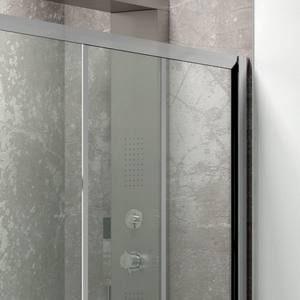 Kamalu KP3000S Moderna Cabina Doccia 150X80 con Apertura Scorrevole, Piatto Rettangolare, Vetro Temperato 8mm, Telaio in Alluminio, ABS per Hotel - Product Image 6
