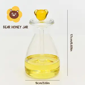 Creative Luxury Handmade Glass Honey Jar Glass Jam Bee Storage Jar For Kitchen Use