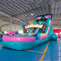 Parc aquatique amusant, château gonflable commercial en PVC, toboggan aquatique sec et humide gonflable pour la location de fêtes