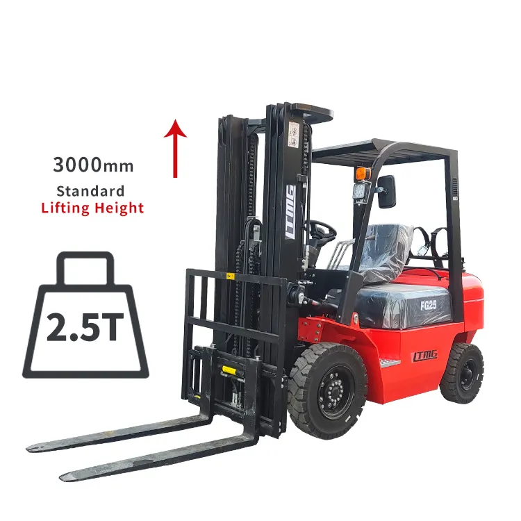 LTMG Mesin Jepang Carretilla Elevadora 4 Ton 2 Ton 2.5 Ton 3.5 Ton 3 Ton Propana Bensin LPG Forklift dengan Ban Bantalan