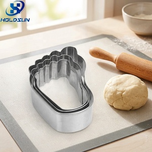 Lot de 3 <span class=keywords><strong>emporte</strong></span>-pièces en acier inoxydable écologiques en forme de <span class=keywords><strong>pied</strong></span> de bébé pour la pâtisserie et les outils de cuisson - Product Image 6