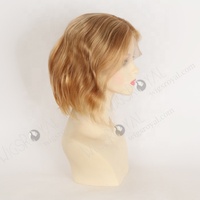 Perruques en cheveux humains respirantes à dentelle frontale sans colle, ondulées courtes de 8 pouces, brun clair avec mèches blondes, pour usage quotidien – Meilleures ventes