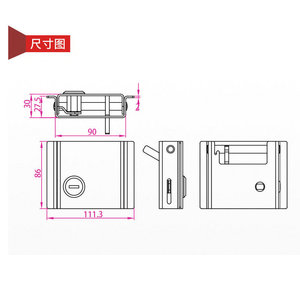 ฝาครอบล็อคฝากระโปรงเครื่องยนต์รถขุดโคมัตสึ HF2801 สำหรับ PC200 210 220 360 7 พร้อมกุญแจ - Product Image 5