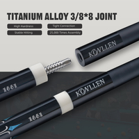 Tongkat Biliar KONLLEN AK-10F Serat Karbon 12.5mm 3/8*8 Sambungan Pin Radial Gagang Tabung Karbon