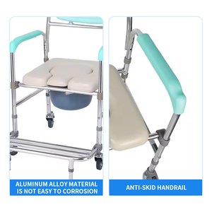 Nhà Máy <span class=keywords><strong>Commode</strong></span> Ghế Nhà Vệ Sinh Ghế Bánh Xe Cho Người Khuyết Tật Và Người Cao Niên <span class=keywords><strong>Folding</strong></span> Anti-Slip <span class=keywords><strong>Drive</strong></span> Y Tế Để Dễ Dàng Chuyển Người Dùng - Product Image 4