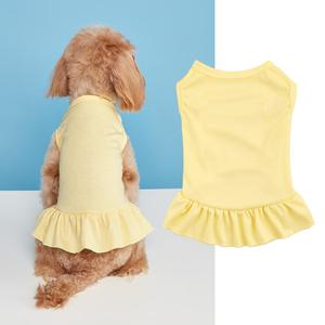 Printemps/été mince robe d'été pour animaux de compagnie respirant couleur unie jupe à volants petite et moyenne taille chien chat que ours <span class=keywords><strong>VIP</strong></span> - Product Image 1