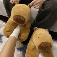 Vente en gros de pantoufles en peluche Capybara chaussures d'intérieur en peluche animal moelleux chaussons Capybara en peluche chaussons en peluche Capybara personnalisés