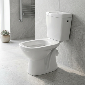 Inodoro de cerámica de dos piezas Vistaar American Square, montado en el suelo, con doble descarga, para baños. - Product Image 2