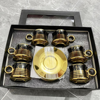 Tasses à café turques ensembles de 6 services à thé ottoman anatolien grec arabe tasses à expresso en cuivre coffrets cadeaux islamiques en gros