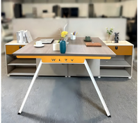 Poste de travail de bureau en îlot, bureau informatique moderne avec cloison de séparation pour employé, ensemble de mobilier de luxe en forme de L pour personnel, vente en gros
