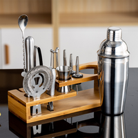 Ensemble d'outils de bar pour restaurant, accessoires à cocktails en acier inoxydable, ensemble de shaker à cocktails avec support, shaker à cocktails de 750 ml