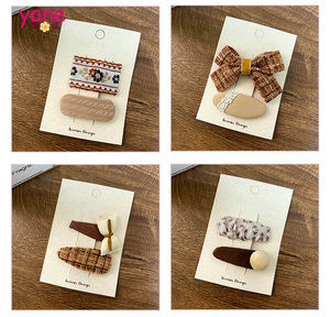 YANE Milk Curry System Karierte Stickerei Bogen Haars pangen Koreanische Version des Kinder Bb Clip Seiten clip Stoff Gebrochenes Haar - Product Image 6