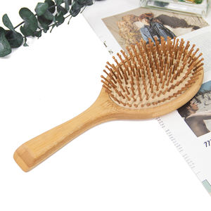 Spazzola Piatta per Capelli in Bambù Naturale Private Label con Cuscinetto d'Aria all'Ingrosso Spazzola Districante in Bambù di Alta Qualità - Product Image 5