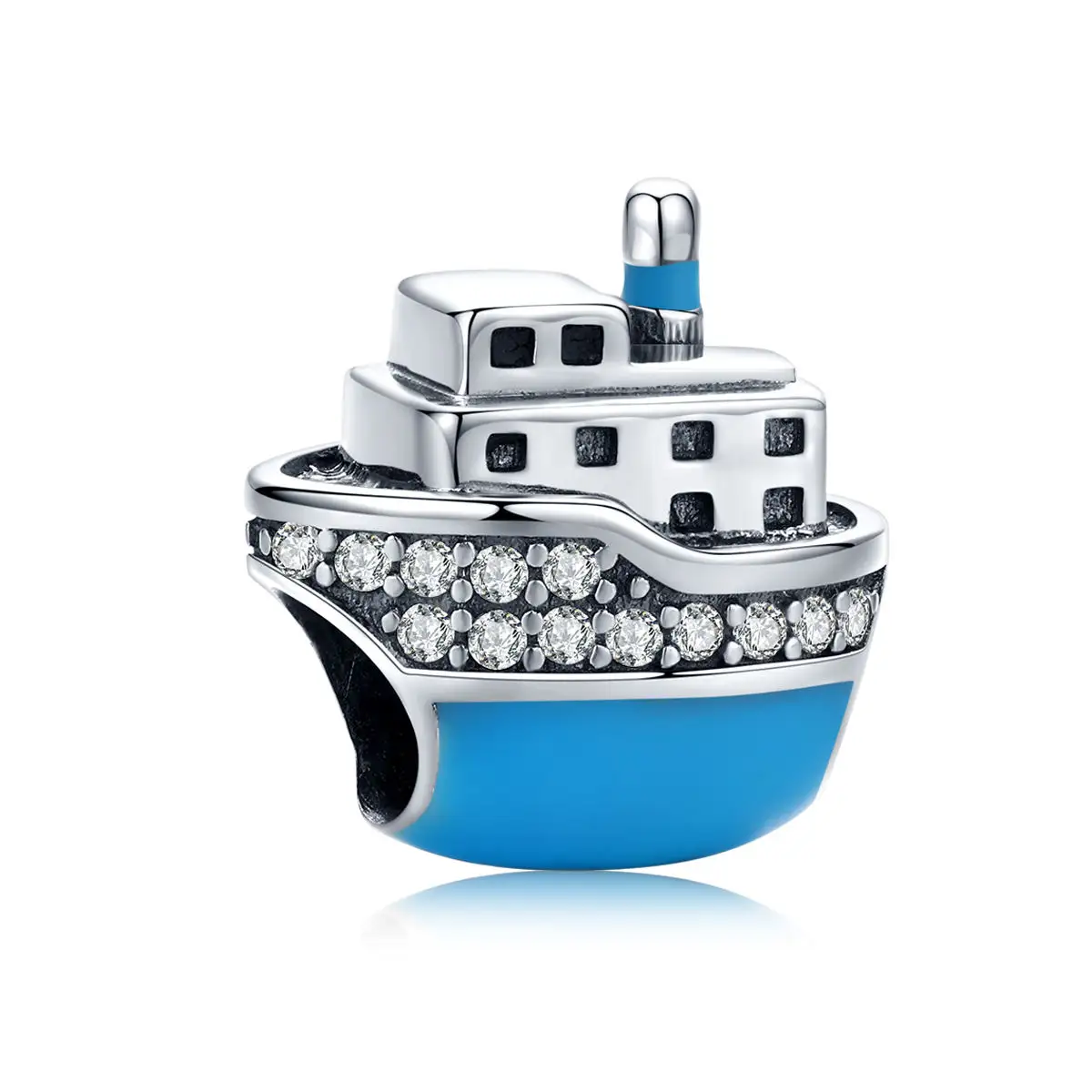 Jilina 925 Sterling Zilveren Reis Cruise Schip Blauwe Kralen Zirkonia Bedels Voor Originele Armband Ketting Luxe Feest Sieraden