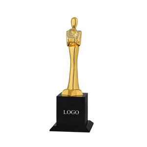 Trophy Model 684 A B C Metal Plated Mascot Award For Sports And Games Durable Engraving Base With Logo - Product Image 1