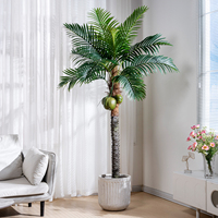 Palmiers artificiels en plastique simulés en pot, réalistes et écologiques, pour la décoration intérieure/extérieure au sol ou au plafond