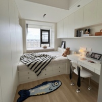 Lit tatami sur mesure avec tiroirs, bureau, armoire de style chinois, vente directe d'usine pour appartement, en bois