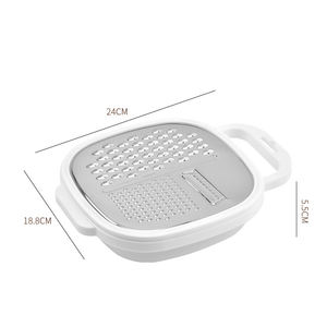 Cortador de verduras multifuncional con contenedor y tapa, cortador de verduras, cortador de queso, rallador de cocina de acero inoxidable - Product Image 6