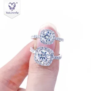 Yadis Grosir Perhiasan Fashion 18K Emas Disepuh 925 Perak Cincin Berlian Pertunangan Moissanite untuk Anak Perempuan