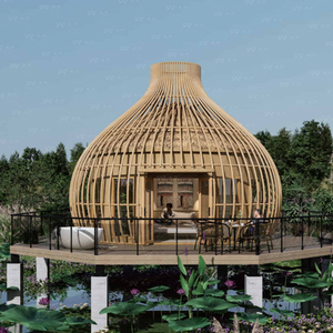 Su misura singolo strato di lusso a forma di gabbia per uccelli grande albero artificiale casa prefabbricata vittoriana per alberghi case prefabbricate - Product Image 3