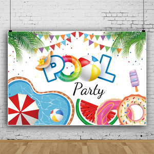 Schwimmbad-Party-Hintergrund Sommer Fotostudio Banner Fotobrain für Kinder Geburtstagsfeier-Dekorationen - Product Image 2