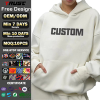 Sweat-shirts à capuche épais de haute qualité, personnalisés avec impression en relief, graphiques et strass, en coton, coupe oversize à épaules tombantes, unisexe