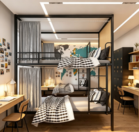 Modules de couchage modernes en métal et bois pour auberges et écoles, optimisant l'espace |   Système de lit modulaire en capsules OEM