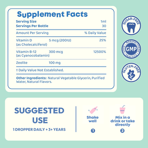 Gotas de desintoxicación líquida de zeolita Premium Lifeworth con metil vitamina <span class=keywords><strong>B12</strong></span> D3 desintoxicación suave de metales pesados para adultos y niños - Product Image 2