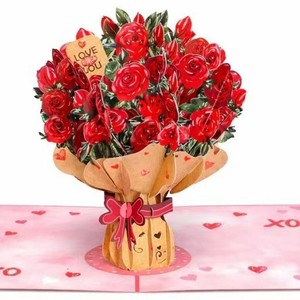 Carte de vœux 3D pop-up avec bouquet de fleurs, fleurs de cerisier et design de vase pour la célébration du printemps - Product Image 6