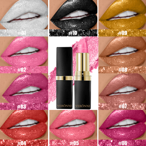 Vente en gros de rouge à lèvres luxueux minéral longue durée, imperméable, hydratant, pour femmes, maquillage des lèvres, rouge à lèvres scintillant - Product Image 1