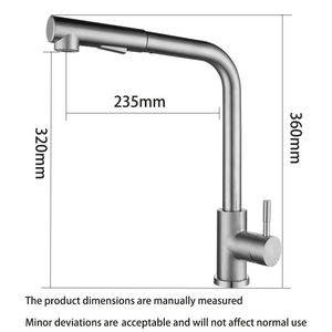 SUS 304 Pull-Down Kitchen Faucet with 360 Swivel <b>Spray</b> High-Arc Spout and Water-Efficient Stream for Modern Sinks - Product Image 2