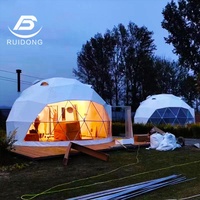 Tentes ignifuges de glamping de dôme géodésique de PVC de 6m avec le fourneau