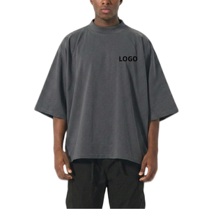 Custom 300gsm Heavyweight Oversized Boxy Fit Men's <b>T</b>-<b>Shirt</b> <b>Thick</b> Small Neck Blank Printed Hip Hop Man <b>T</b> <b>Shirt</b> fit Streetwear - Product Image 1