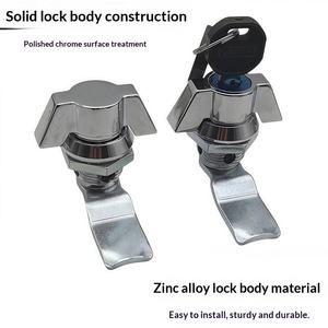 MS748-3 Kunci Silinder Baja Tahan Karat Pintu Kabinet Sasis Peralatan Mekanik Kotak Distribusi Kabinet Listrik Khusus 2 Kunci - Product Image 3