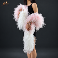 Boa en plumes d'autruche bicolore teintes sur mesure, 2m, 20 plis, certifié vétérinaire, pour carnaval, spectacle, fête, mariage, vente en gros