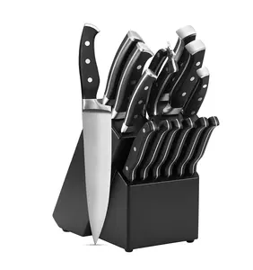 专业不锈钢Kichen刀套装双锻柄带ABS厨师刀
