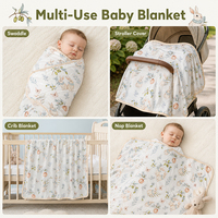 Couverture pour bébé anti-bactérienne écologique 90*90CM, douce et respirante, couverture d'emmaillotage pour nouveau-né