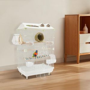 Jaula de hierro de 2 niveles con doble puerta, diseño independiente, capacidad de 30 pulgadas <span class=keywords><strong>para</strong></span> palomas, loros, <span class=keywords><strong>periquitos</strong></span>, uso en exteriores, incluye - Product Image 2