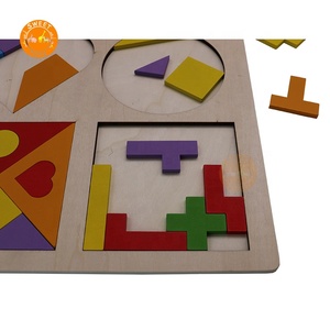 어린이 3-6 세 교육 유치원 빌딩 퍼즐 블록 나무 4 1 Tangram 퍼즐 장난감 - Product Image 3