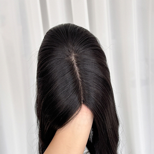 Topper de Cabello Natural de Color Natural 6.5*7" con Base de Seda Tejida, Topper de Cabello Humano Real Premium para Cabello Fino y con Pérdida de Volumen - Product Image 4